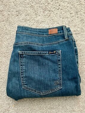 Seven7 Women's Dark Blue Straight Leg Jeans